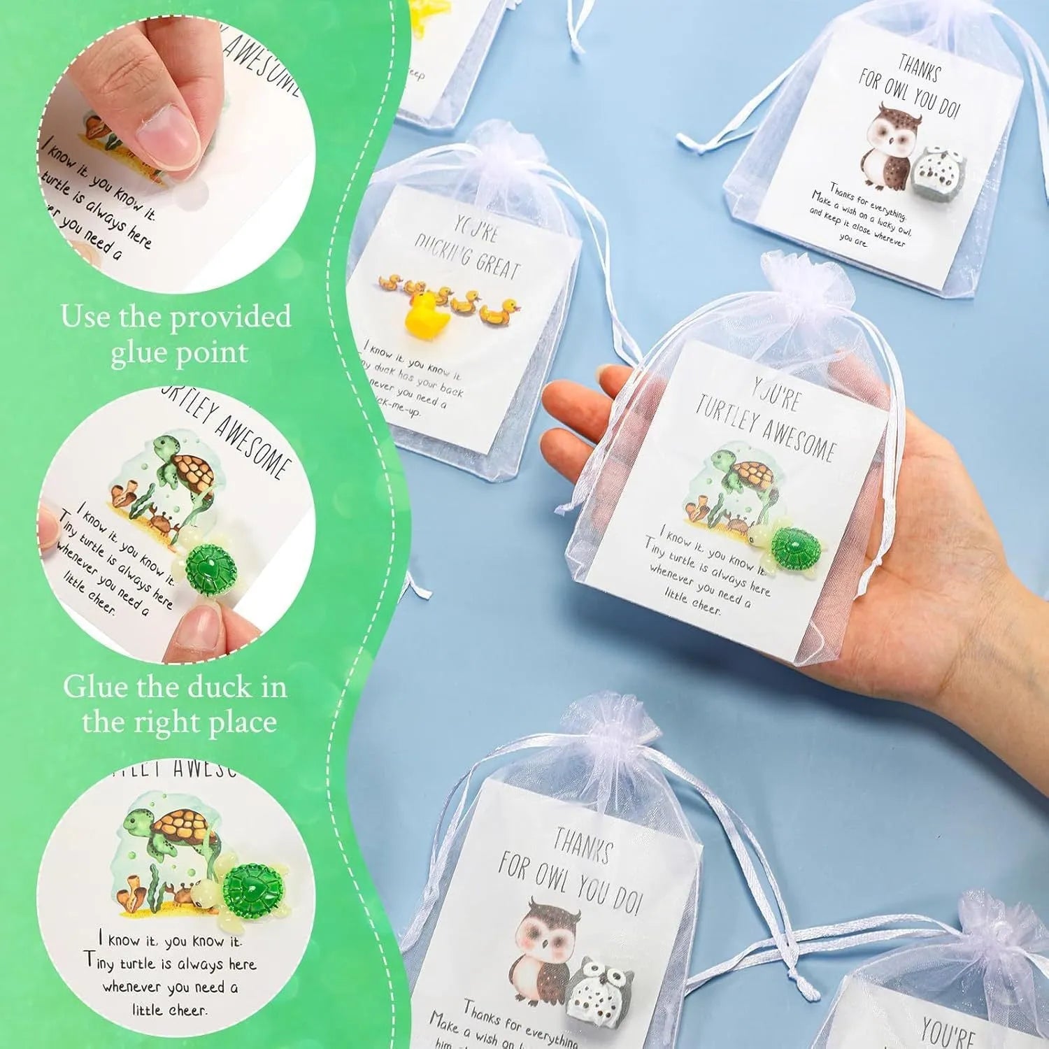 Set of solid resin pun inspirational memo cards with pen-themed designs, shown in a pack.