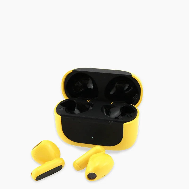 Jerry Cartoon wireless Bluetooth headphones in black, white or yellow colours with earplug design