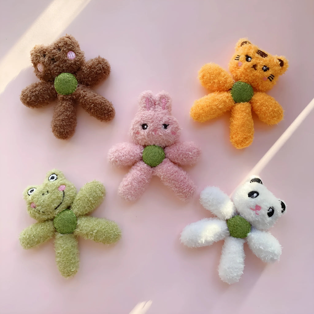 Indoor catnip ball chewing toy with cat grass filling in animal designs for kittens