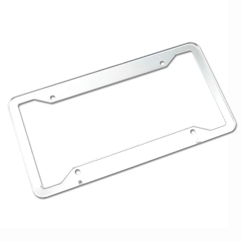 Aluminium alloy stainless steel licence plate frame in black finish showing dimensions