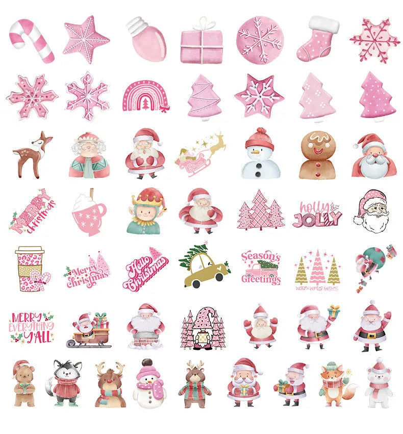 50 Christmas waterproof stickers for cars, phones, computers, guitars and notebooks