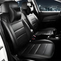 Cow leather car seat cover in beige and black colour options with red accent variations