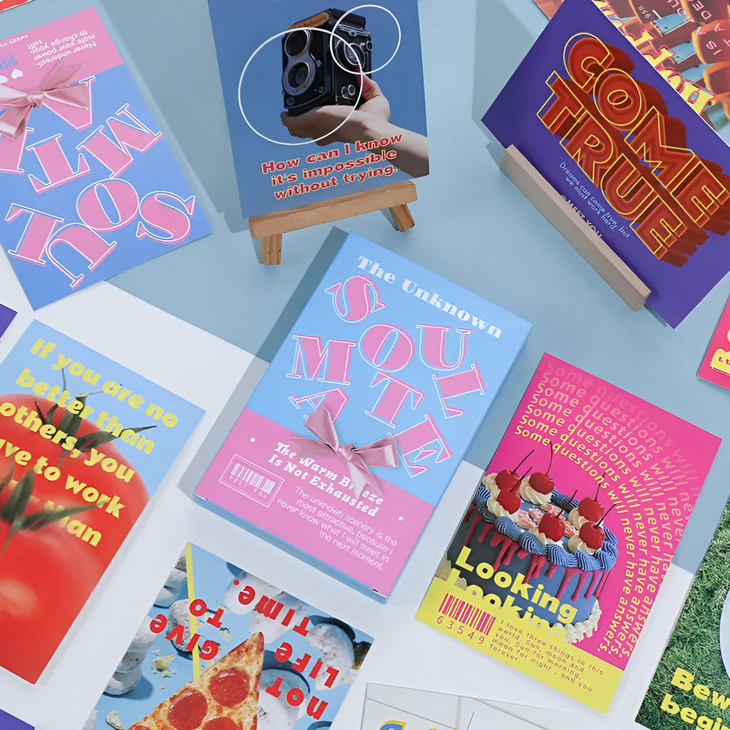 Postcard greeting cards with printed blessing messages in two model options