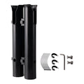 Carbon fibre motorcycle fishing rod rack with double-layer plastic frame and pipe clamp mounting system