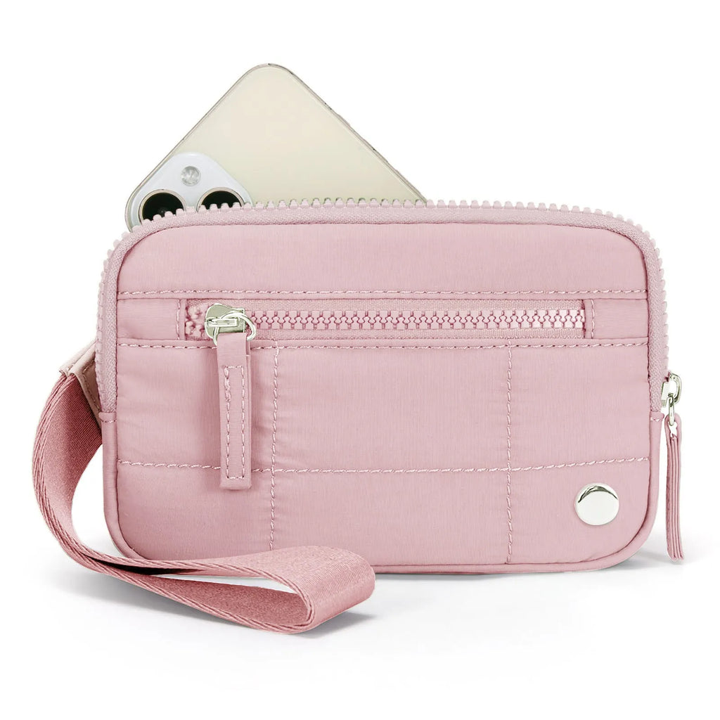Waterproof quilted women's handbag with transparent deck section in urban simplicity style