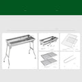 Stainless steel portable folding barbecue oven grill shown in natural metallic colour.