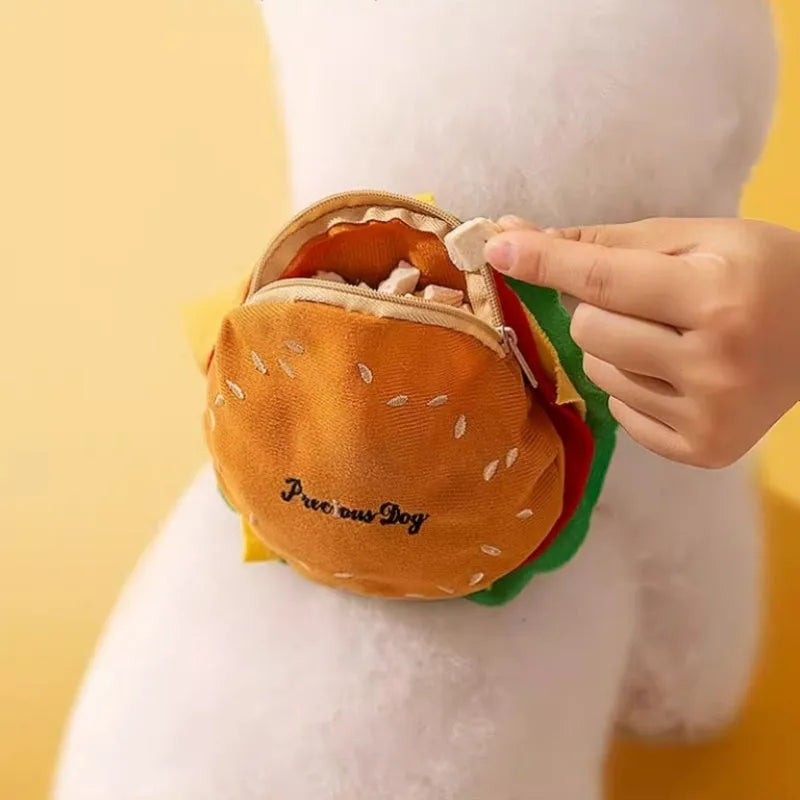 Cartoon hamburger design adjustable pet walking vest with leash and matching backpack for cats and dogs