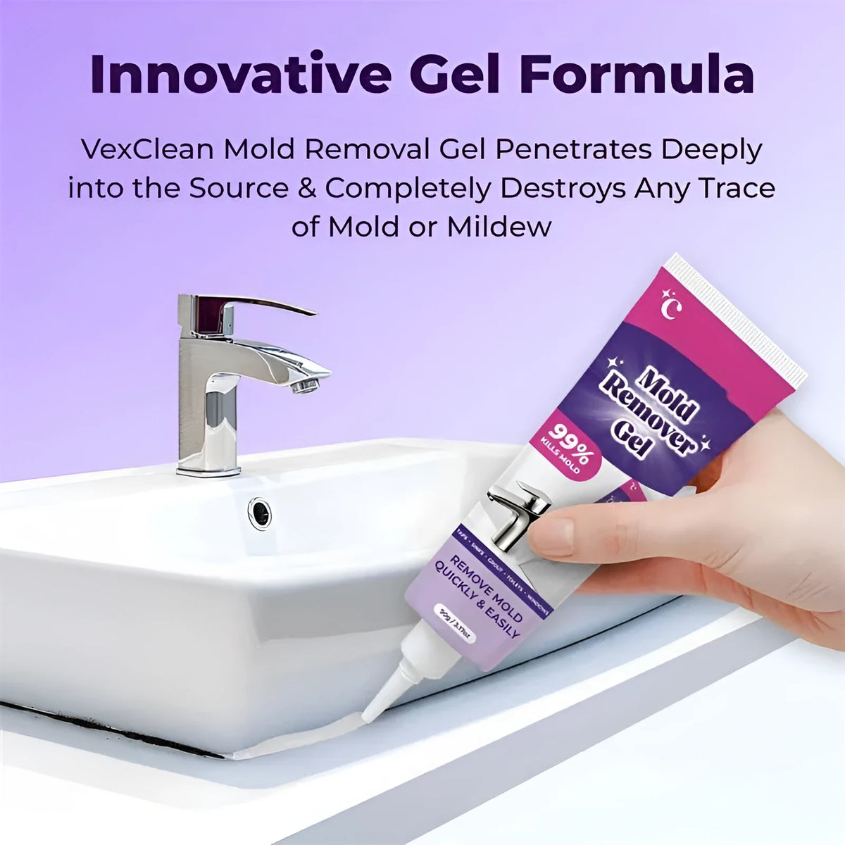 90g nursing cleansing gel bottle with skincare formula containing sodium hypochlorite and carbopol