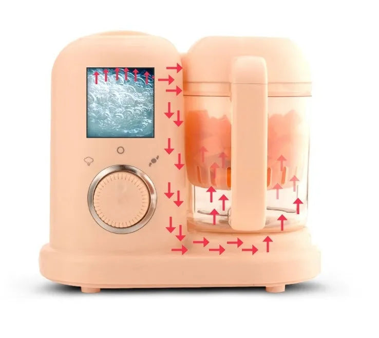 Green baby food processor steamer and blender with 10 litre capacity and double mixing blades