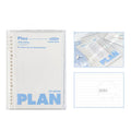 White and blue A5 PVC plastic covers for spiral-bound notebooks