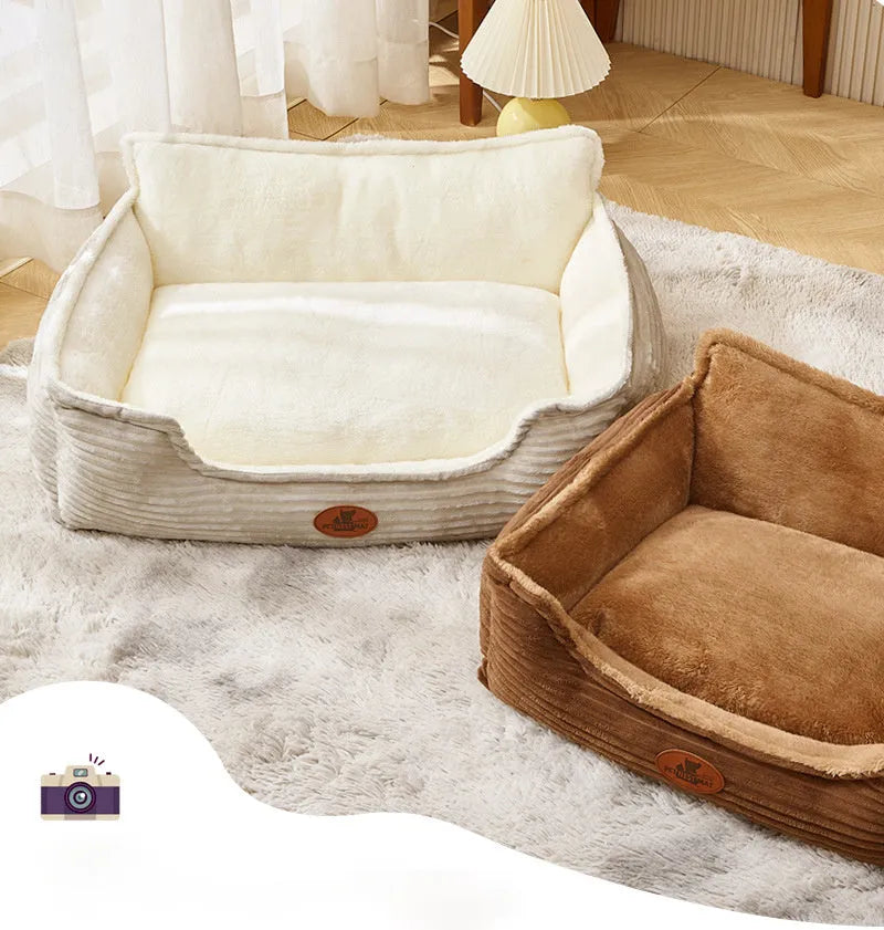 Universal kennel with removable washable bed for small and medium dogs and cats, Coffee or White