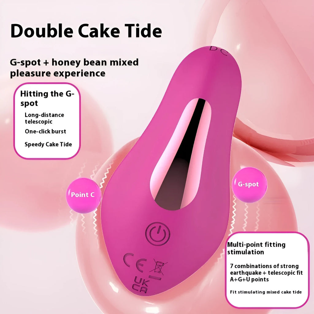 Rose red wearable female massager with smartphone APP remote control and USB charging