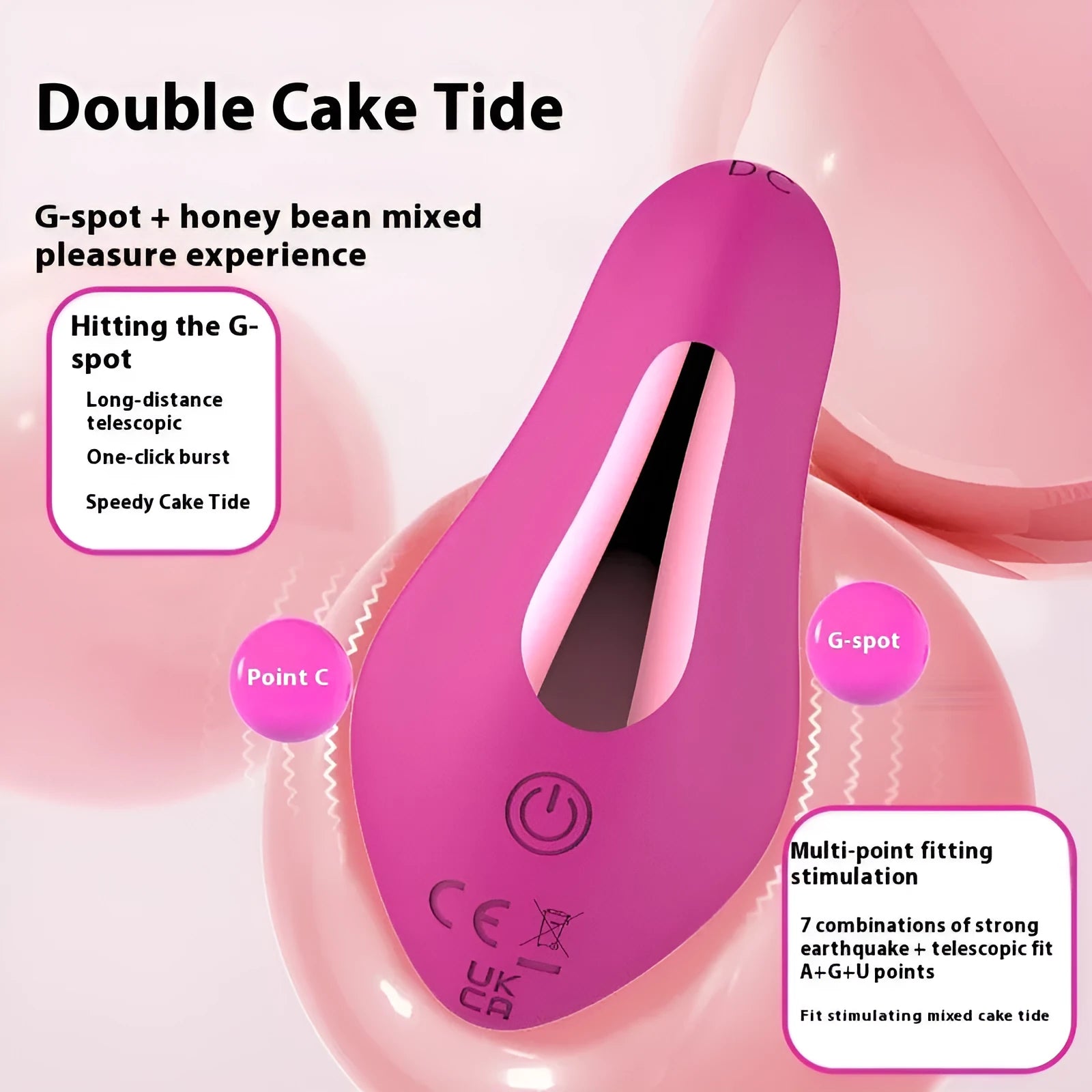 Rose red wearable female massager with smartphone APP remote control and USB charging