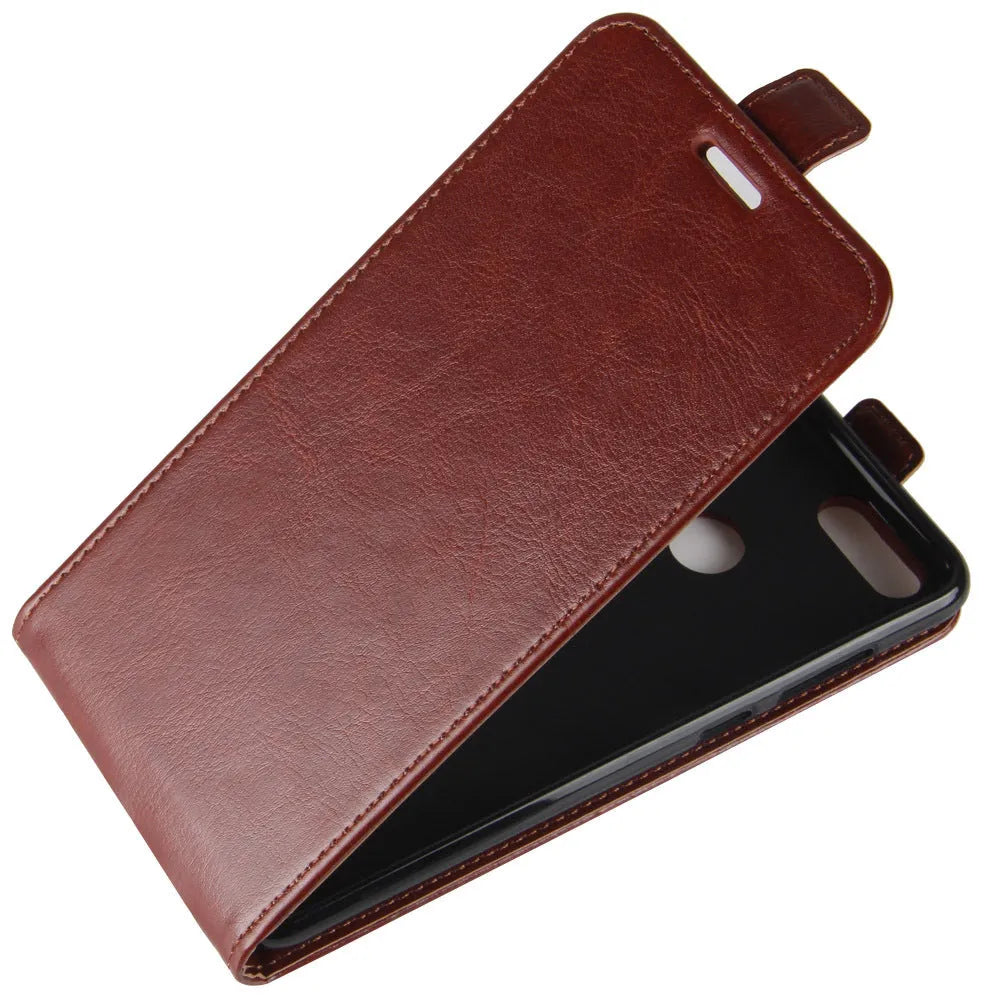 Huawei Honor 7X leather wallet phone case showing card slots and available colour options