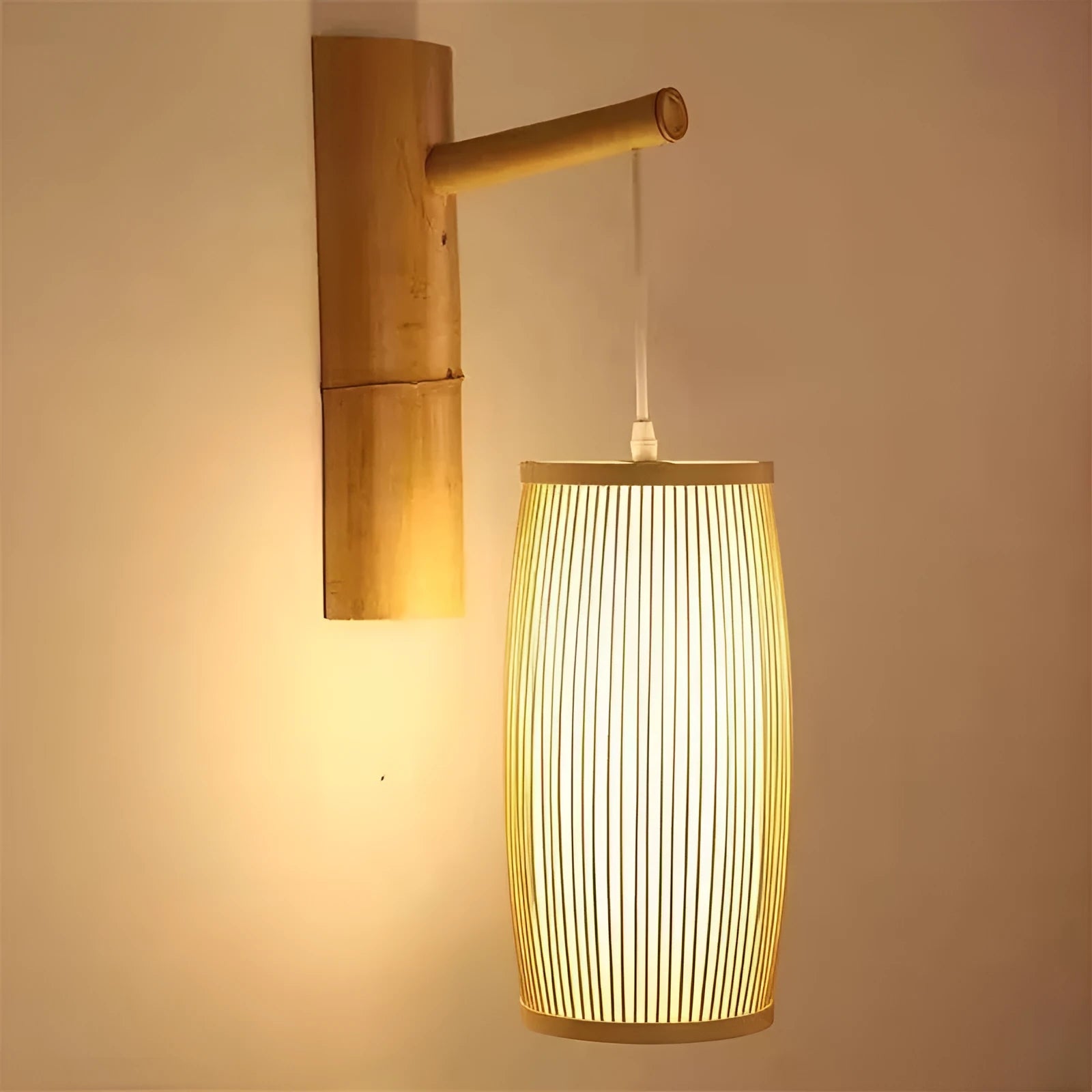Bamboo woven plait decoration lamp with E27 holder for hall staircase lighting