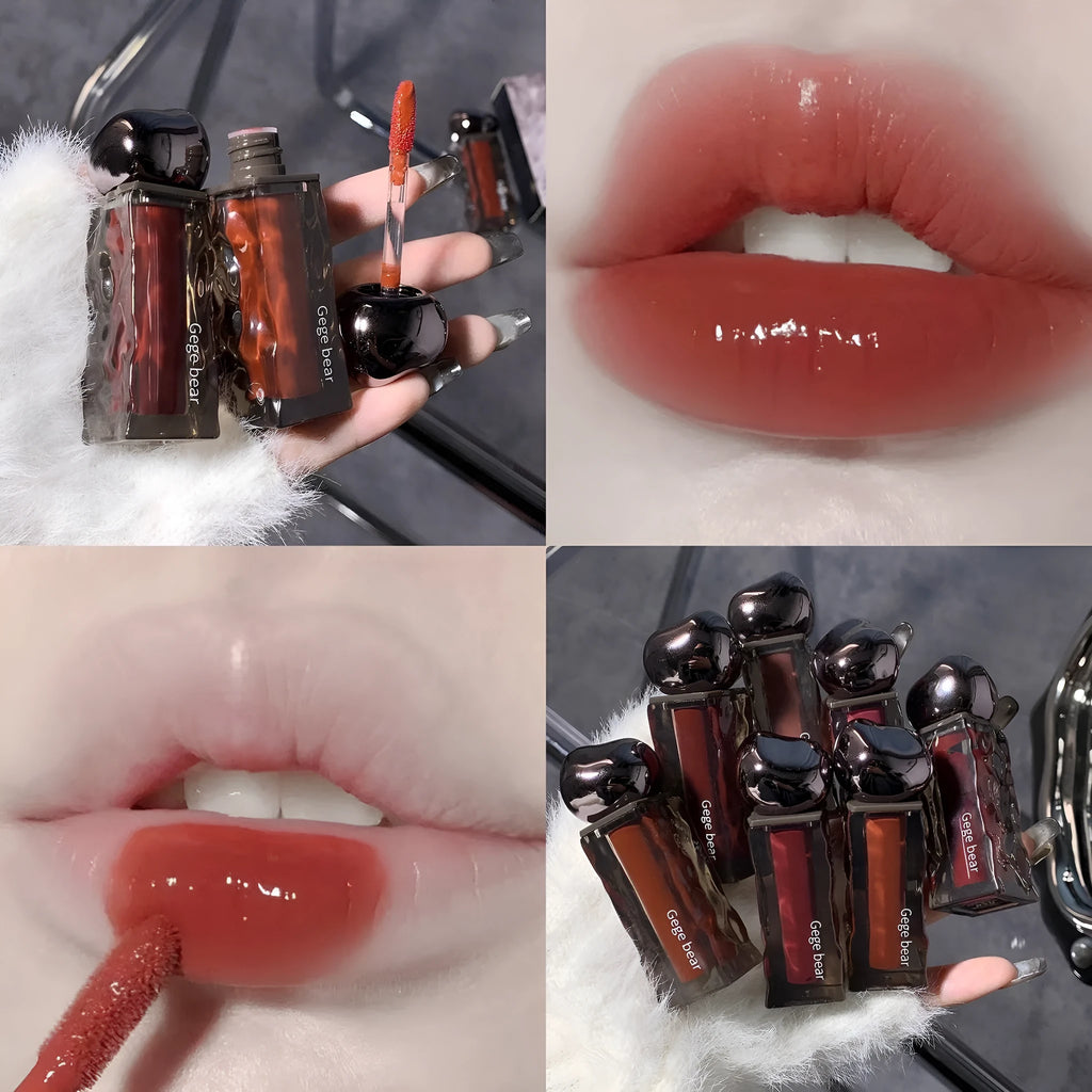 Glacier Lava lip lacquer with mirror applicator in seven colour shades