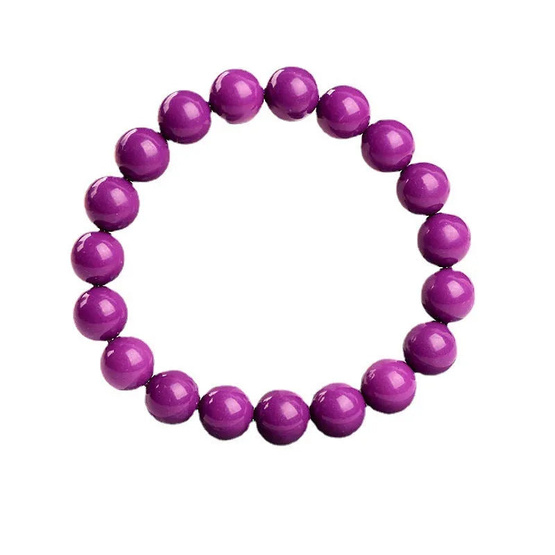 Jiuya purple mica crystal bracelet with polished finish showing single circle construction