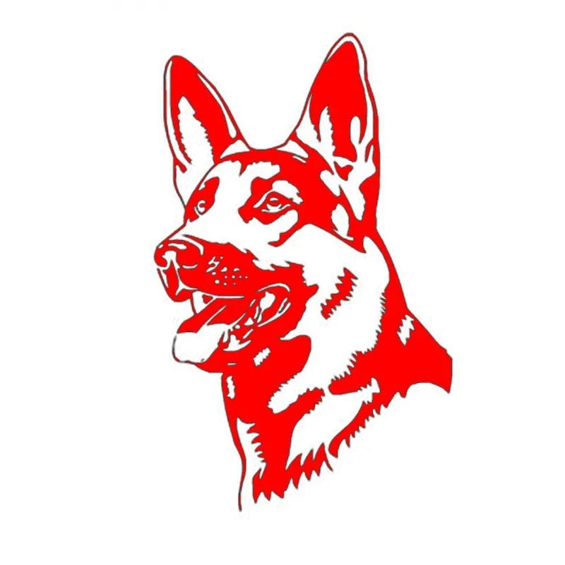 Reflective Alsace Shepherd hunting dog bumper sticker in multiple colour options