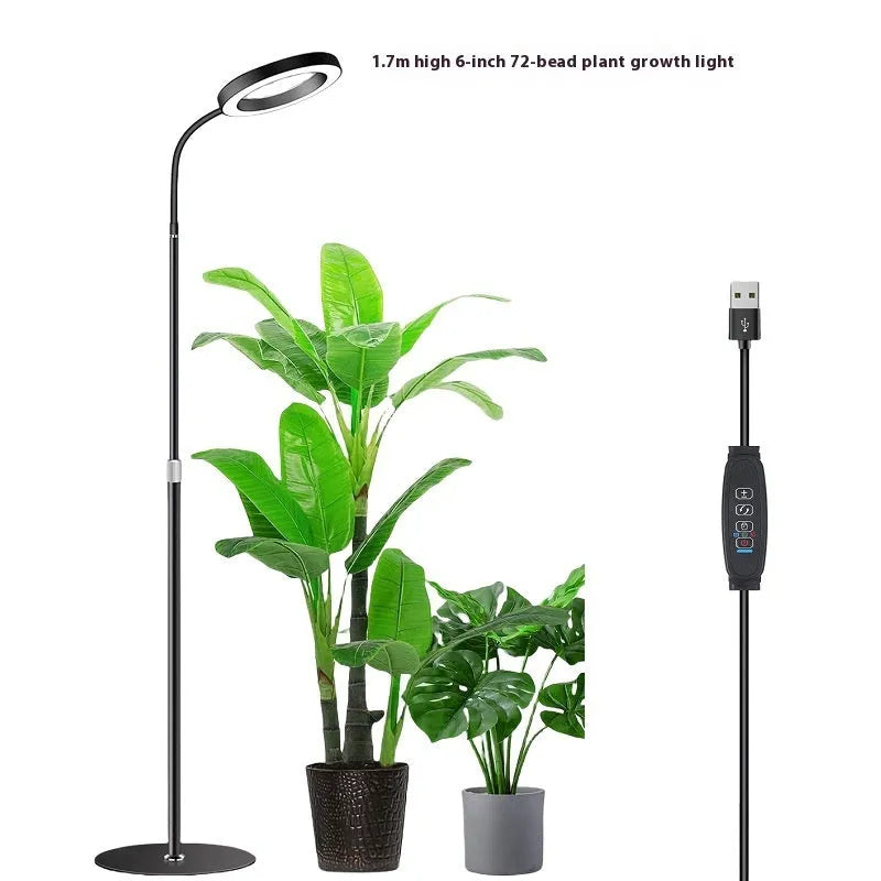 6-inch Angel Ring retractable floor plant grow light with aluminium alloy stand and LED illumination