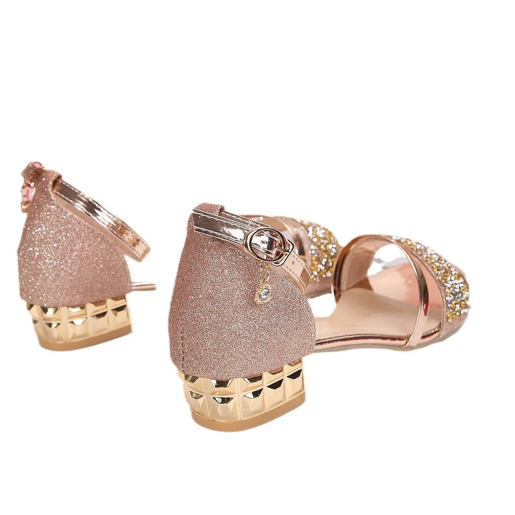 Women's plus size Roman sandals with rhinestone decoration and exposed toes