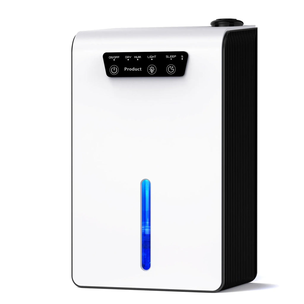 Milky white small dehumidifier for bedroom use with 2.6-4.0 litre reservoir capacity