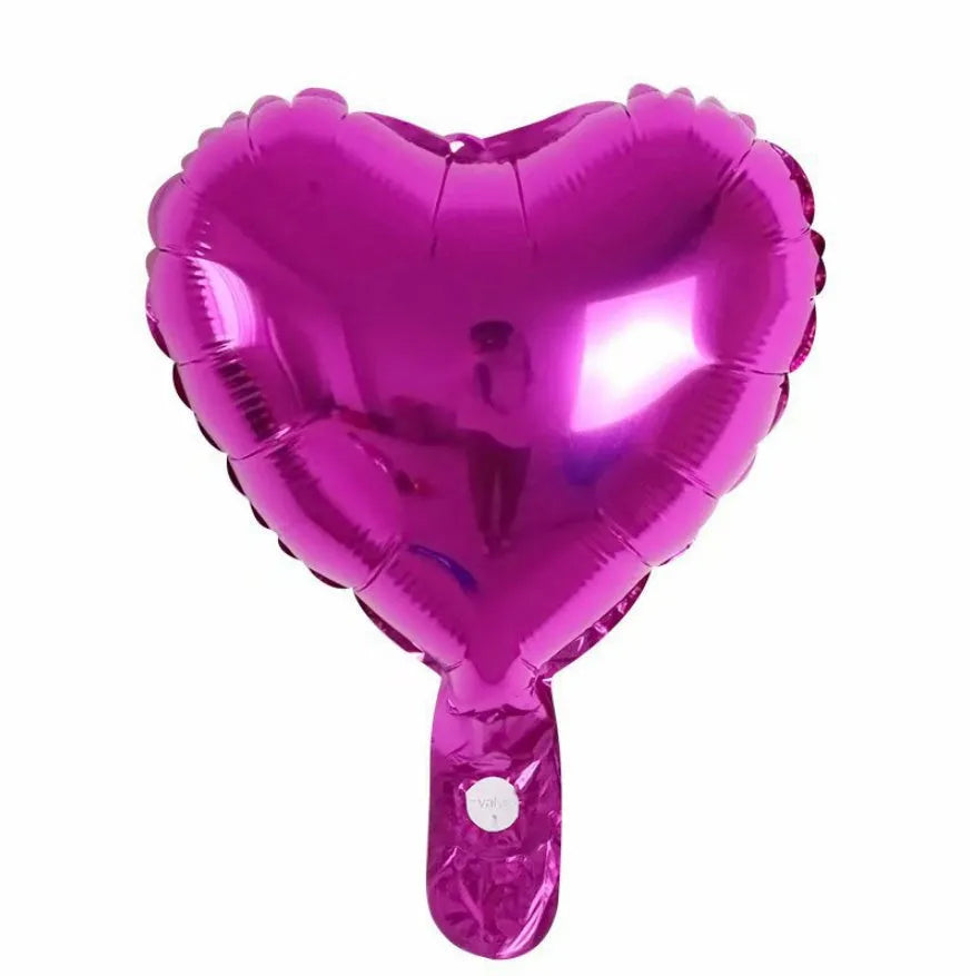 Five sparkling peach heart aluminium balloons in metallic colours for party decorations