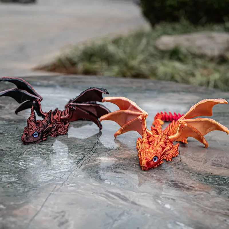 3D printed dragon wing decoration in PLA plastic measuring 25×16×3cm