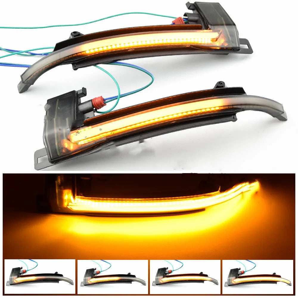 Audi B8 dynamic LED mirror turn signal indicator in black or white finish