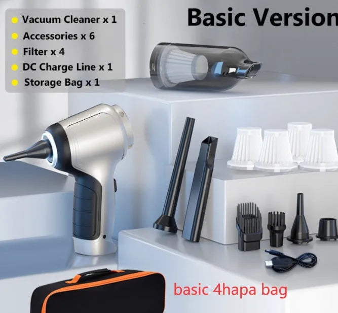 Handheld vertical vacuum cleaner with brushless motor for car and home use in EVA storage bag