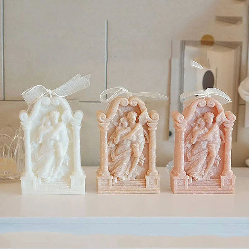 Ancient Greek couple angel silicone mould for cake decorating and candle making