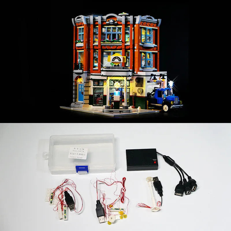MOC modified LED lighting accessories kit with plastic components in various colours for model building projects.