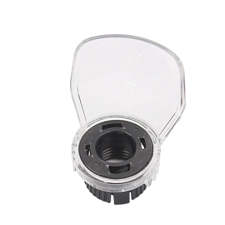 Transparent Delta face shield protective cover with 17.5-19mm thread port for grinding and splash protection.