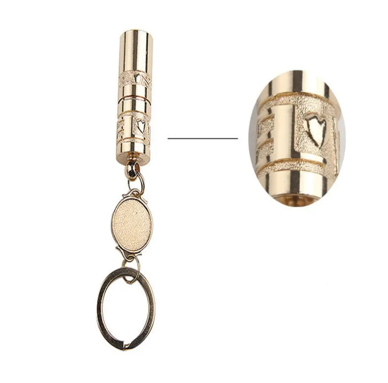 Gold waterproof zinc alloy LED keychain flashlight for outdoor emergency lighting