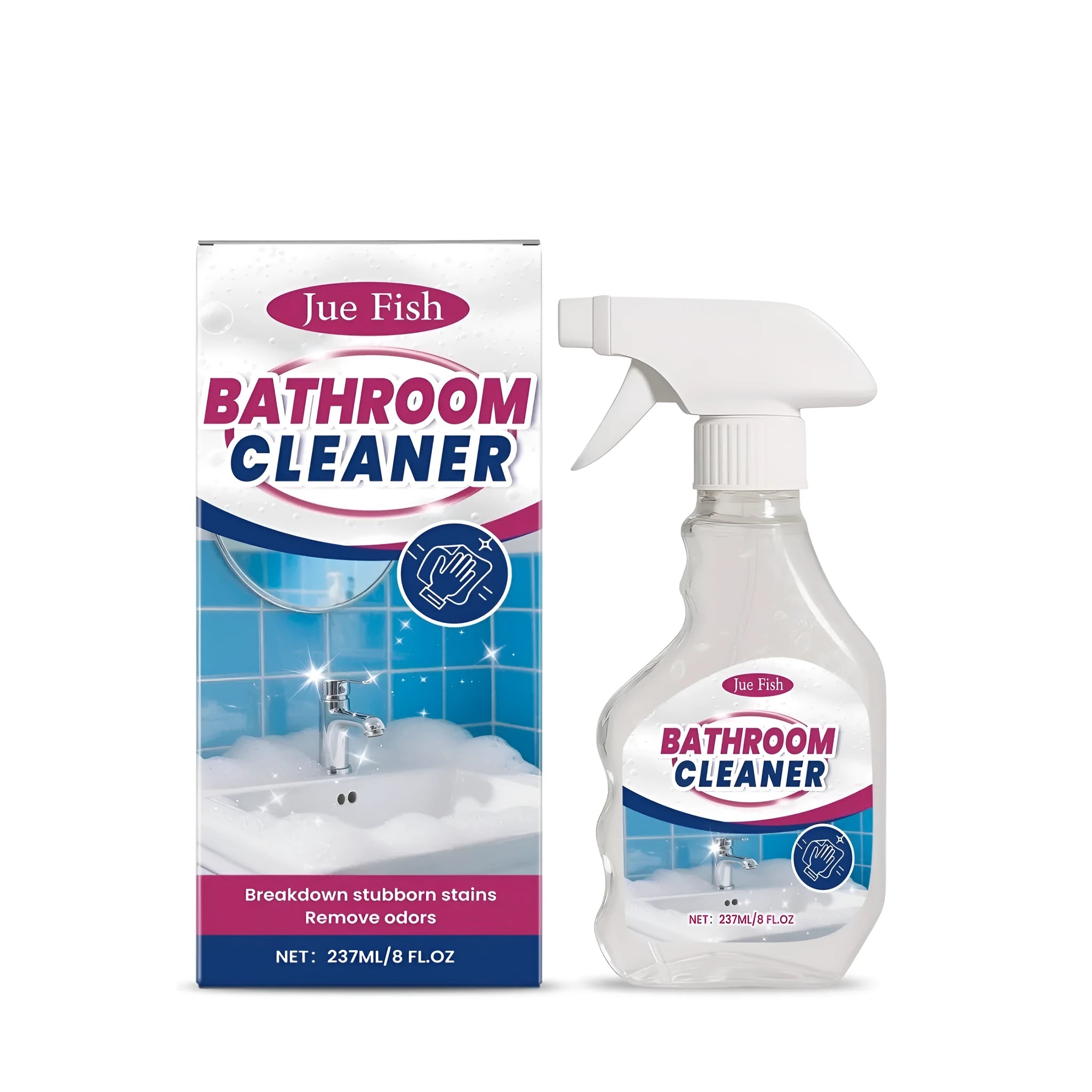 237ml bathroom cleaner spray bottle for limescale removal and disinfection