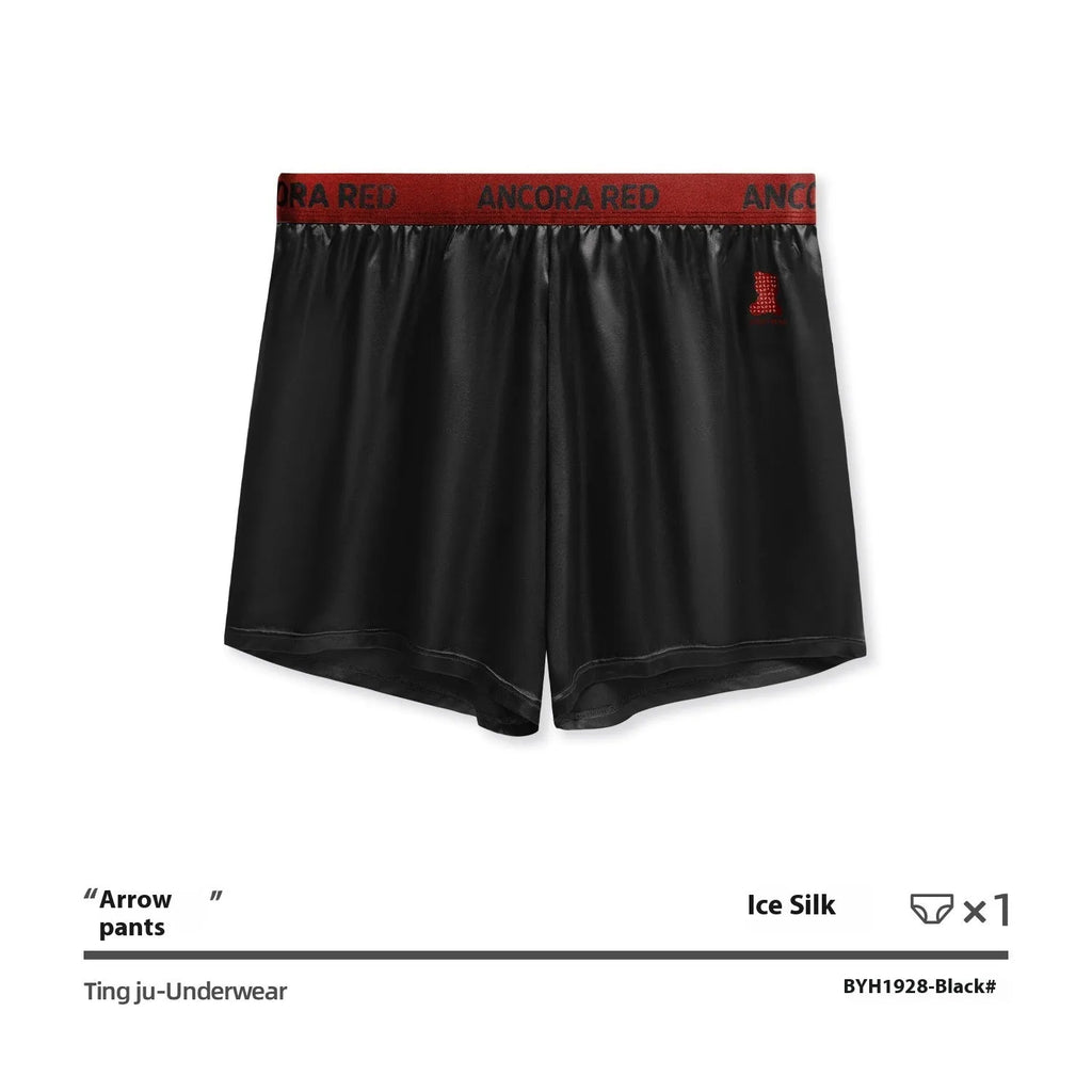 Men's solid colour boxer briefs in black on a mid-waist mannequin, showing knit polyester fabric.