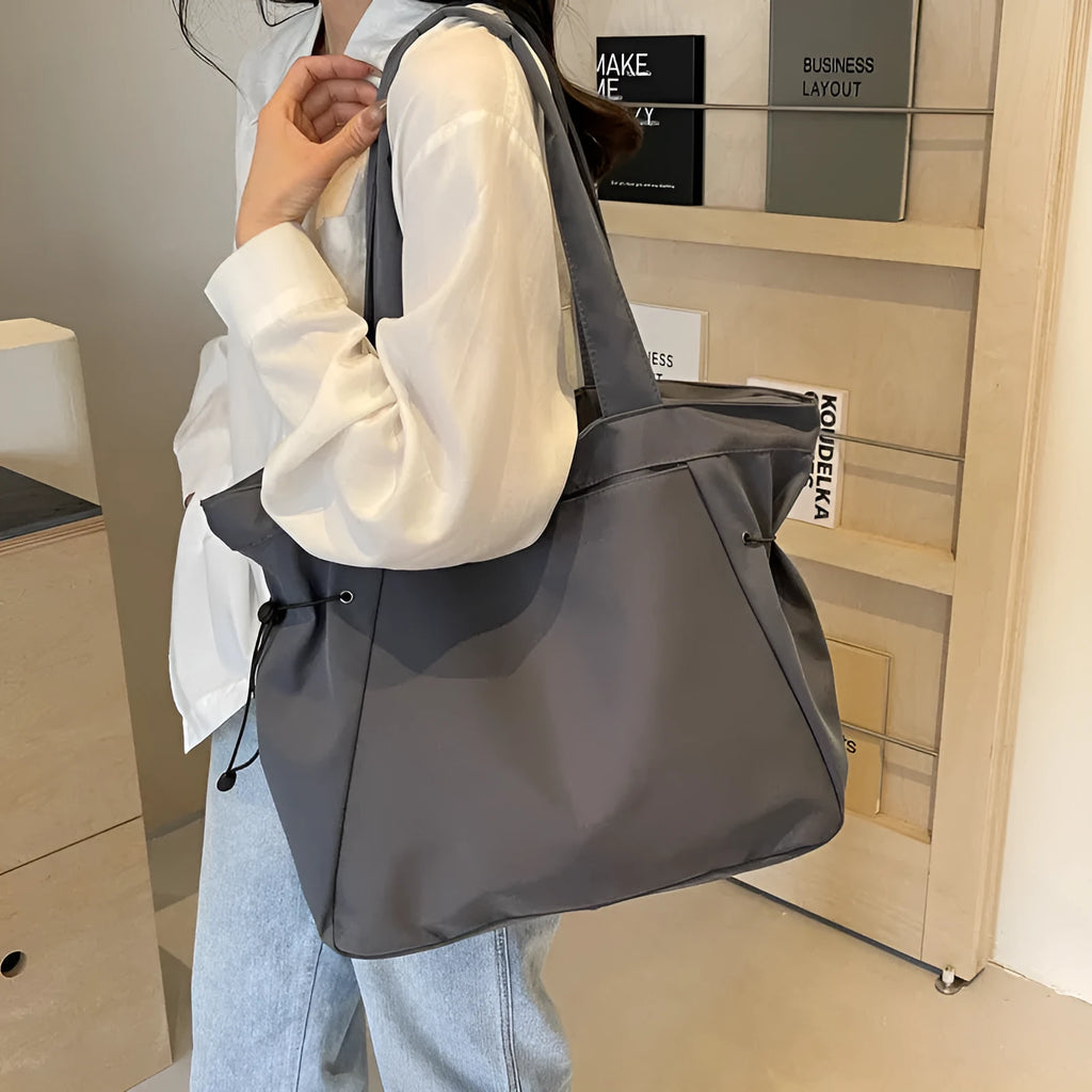 Soft foldable Oxford cloth commuter shoulder tote bag in street trend colours