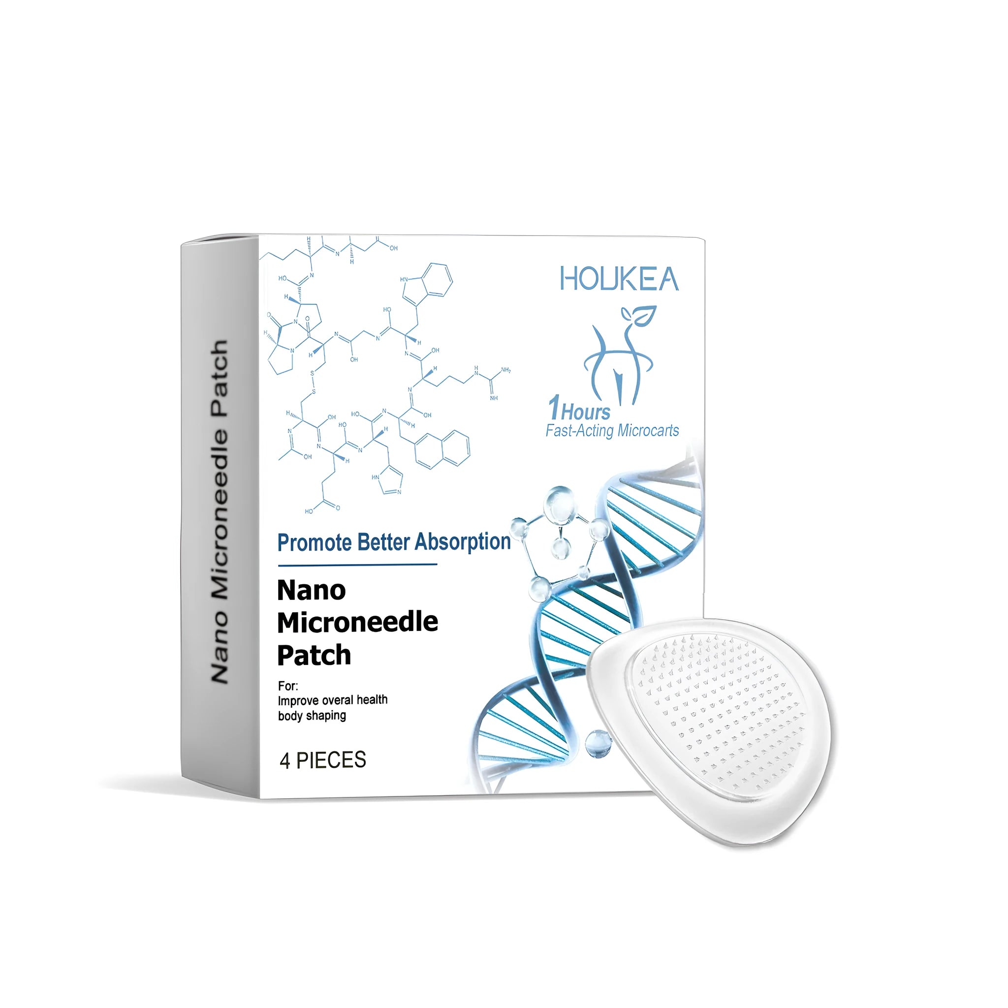 Pack of four herbal nano microneedle patches for skin application