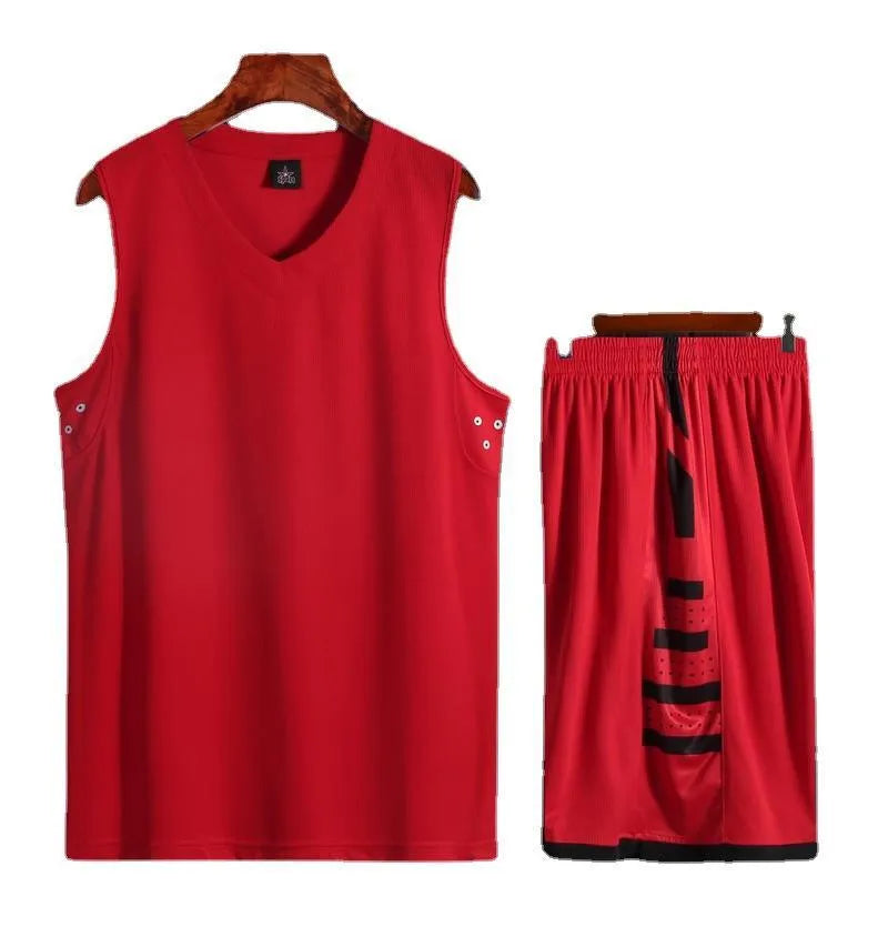 White polyester sports vest and pants set for campus competitions and fitness training