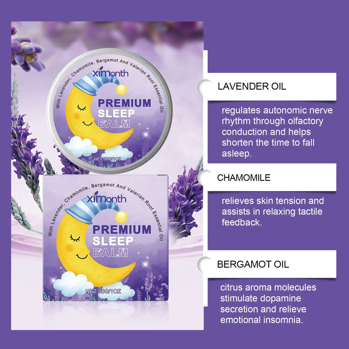 30g tube of Sleep Goodnight Cream with lavender and chamomile for evening use
