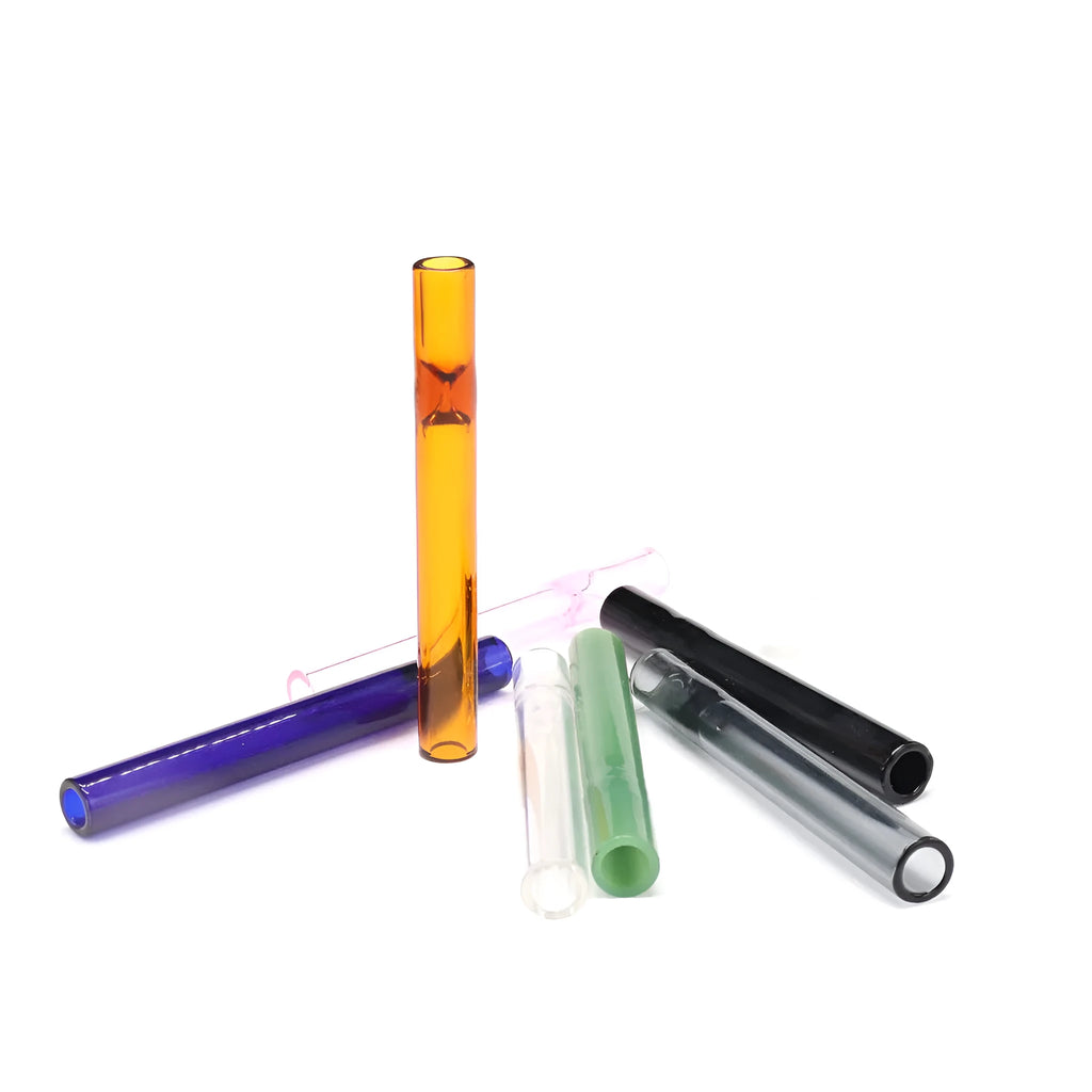 Clear straight glass suction nozzle for hookah and shisha pipes with telescopic design