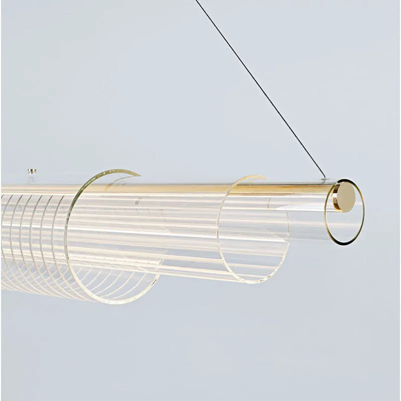 Modern glass pendant lamp with iron frame for restaurant and bar lighting