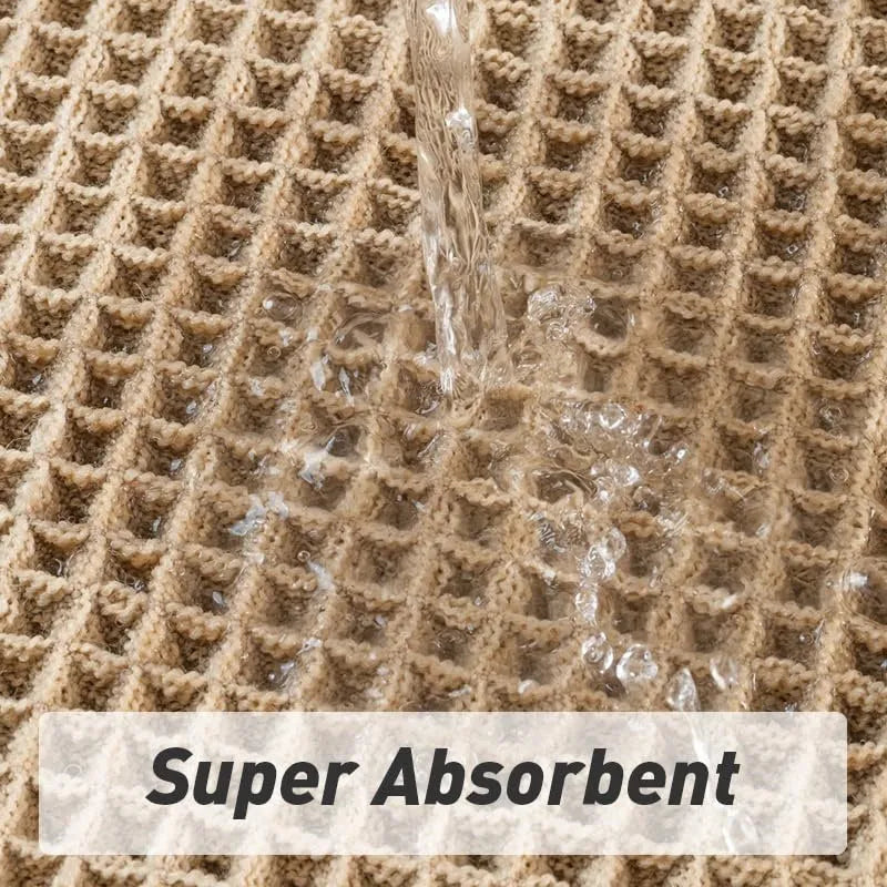 Square checkered-pattern bathroom floor carpet on tiles, showing non-slip texture and available colour options.