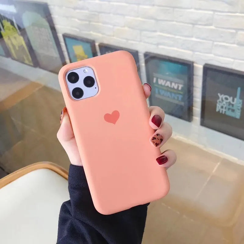 Love brand solid colour silicone protective case fitted on an iPhone, showing dark green colour.