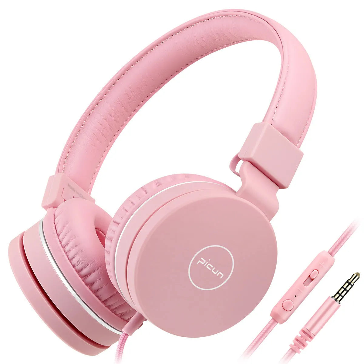 C30 wired computer headset with microphone in mint green colour, showing 3.5mm plug and protein ear cushions.