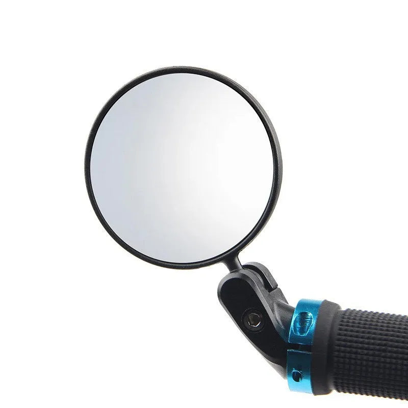 Black foldable convex rearview mirror showing 14cm arm and 7cm diameter reflector.