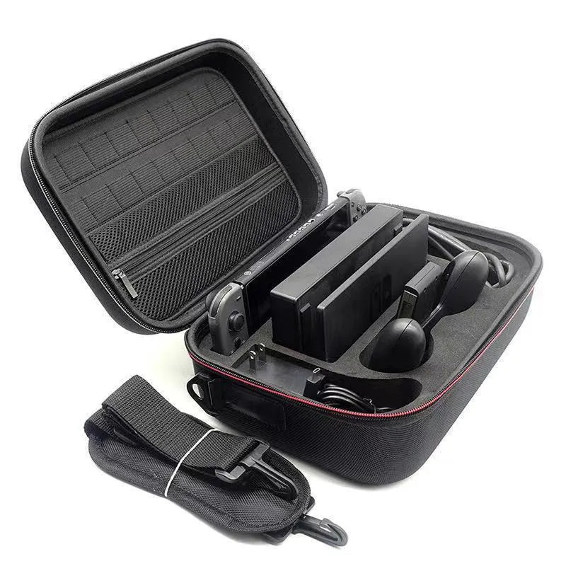 Black EVA game console storage bag for accessory organisation in two size options