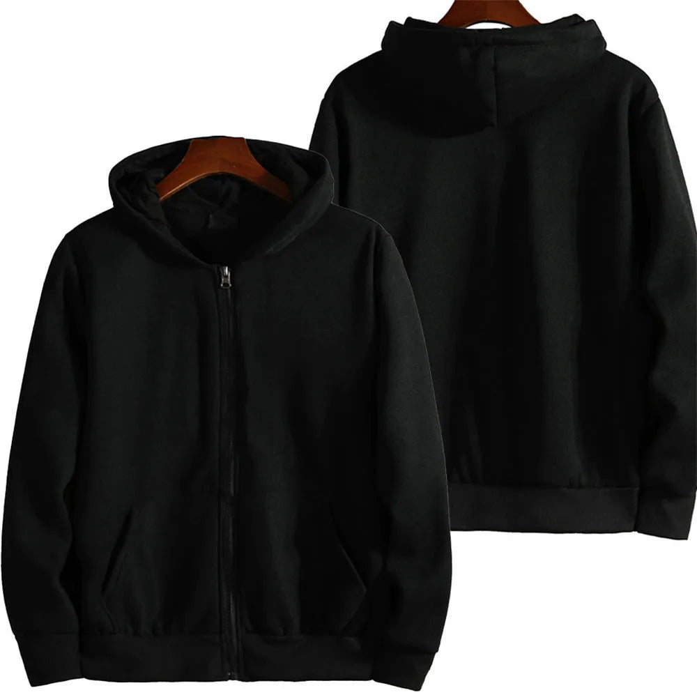 Men's solid colour loose fit zipper jacket for sports wear in polyester spandex fabric