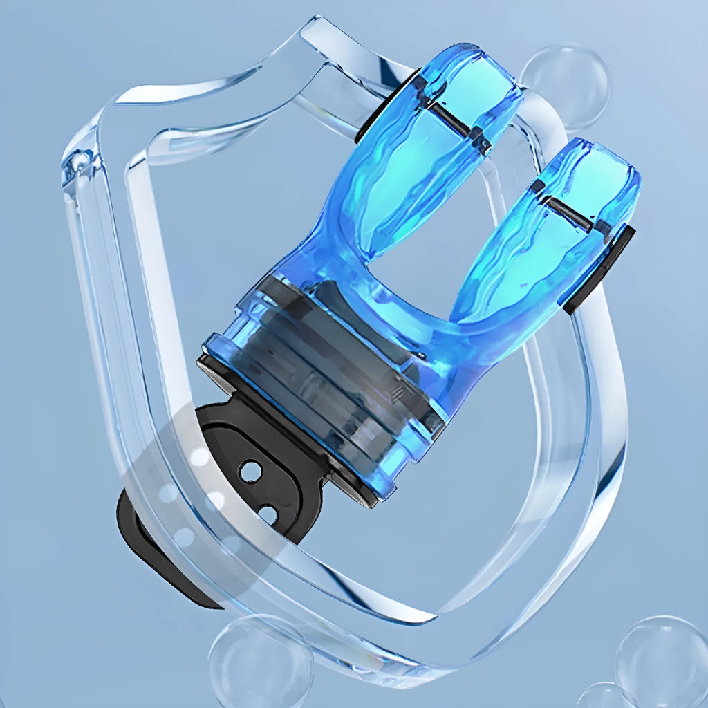 Edible silicone diving mouthpiece, 110mm long, shown in multiple colour options.
