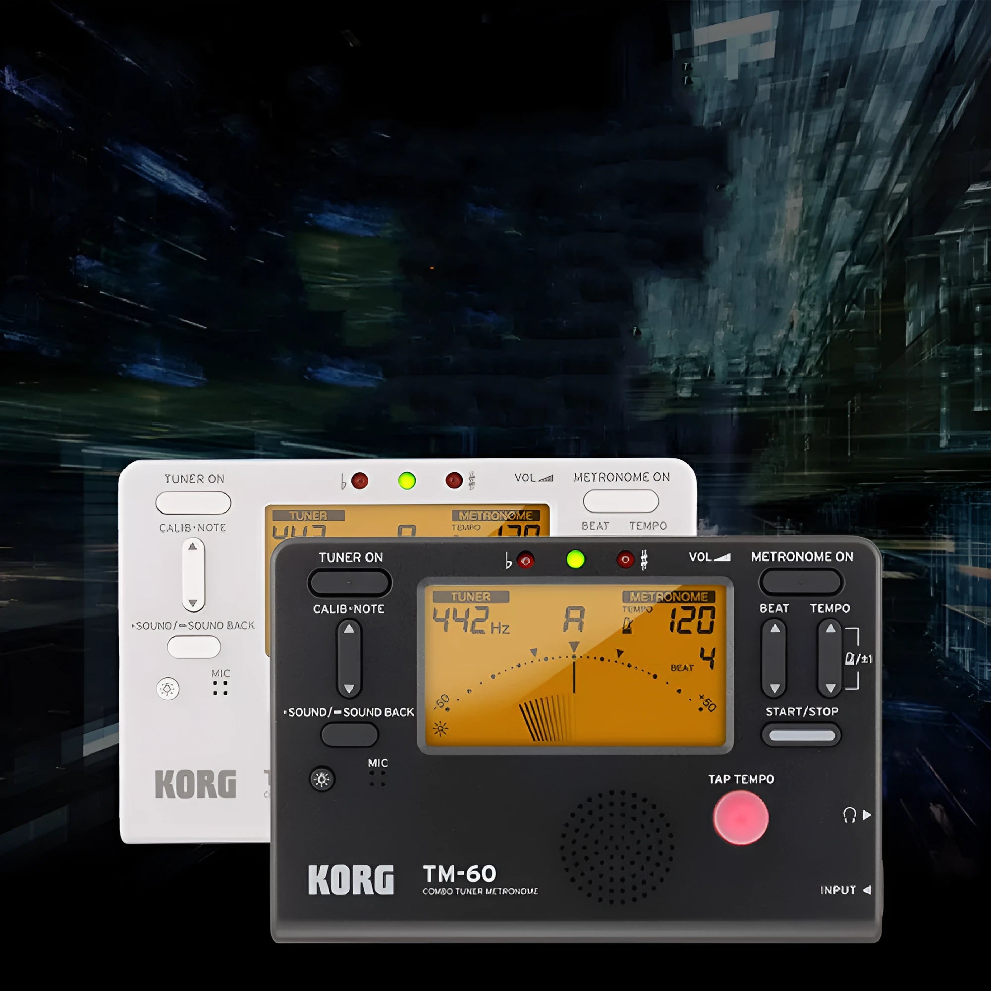 TM-60 digital metronome with plastic shell in black or white colour options