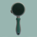 Double-sided cat grooming brush with release button in pink colour